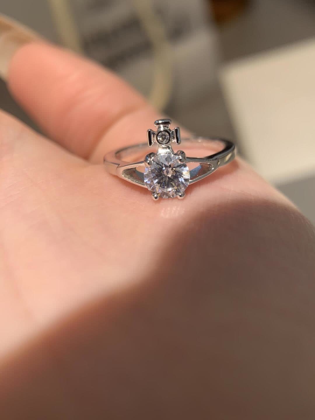 Vivienne Westwood Silver Ring with Crystal Stone